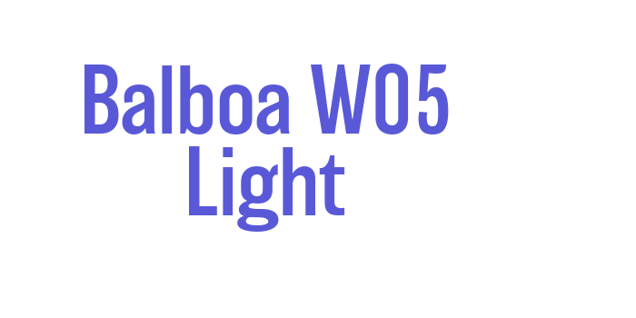 Balboa W05 Light Font