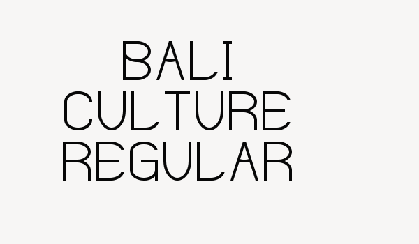 Bali Culture Regular Font