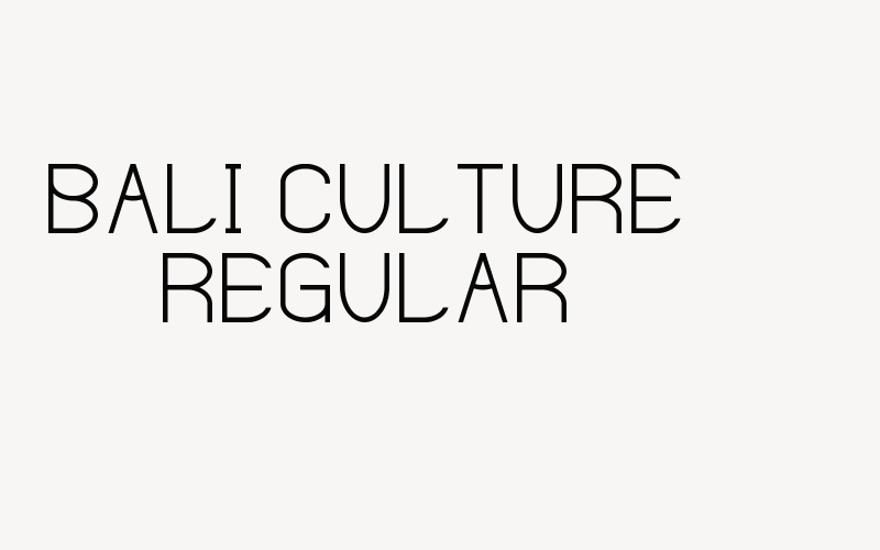 Bali Culture Regular Font