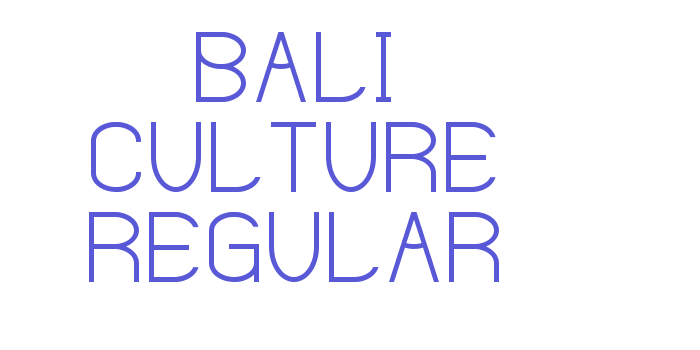 Bali Culture Regular Font