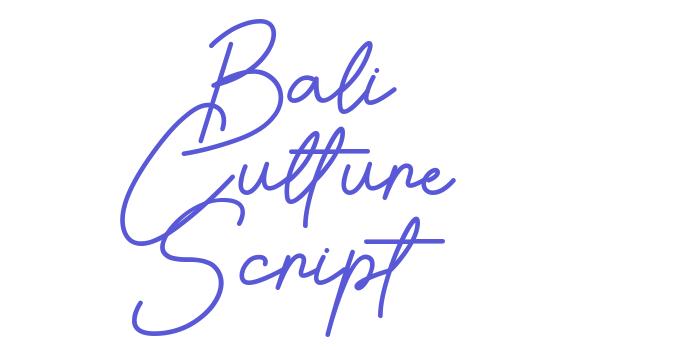 Bali Culture Script Font