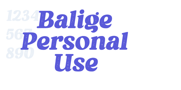 Balige Personal Use font free