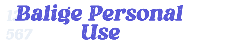 Balige Personal Use-related font