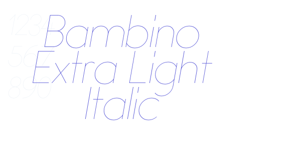 Bambino Extra Light Italic font free