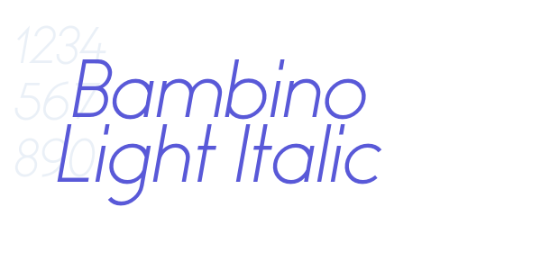 Bambino Light Italic font