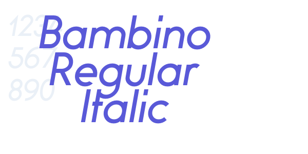 Bambino Regular Italic font