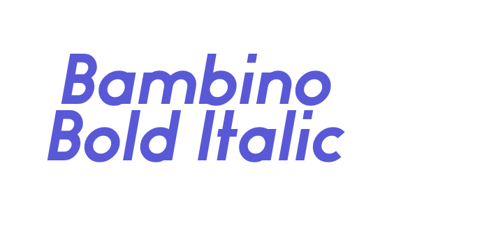 Bambino Bold Italic Font Download