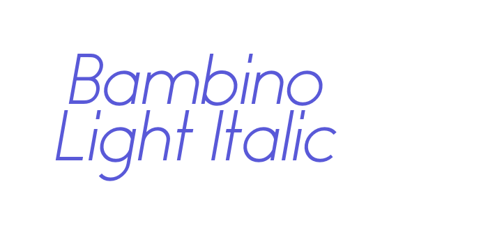 Bambino Light Italic Font Download