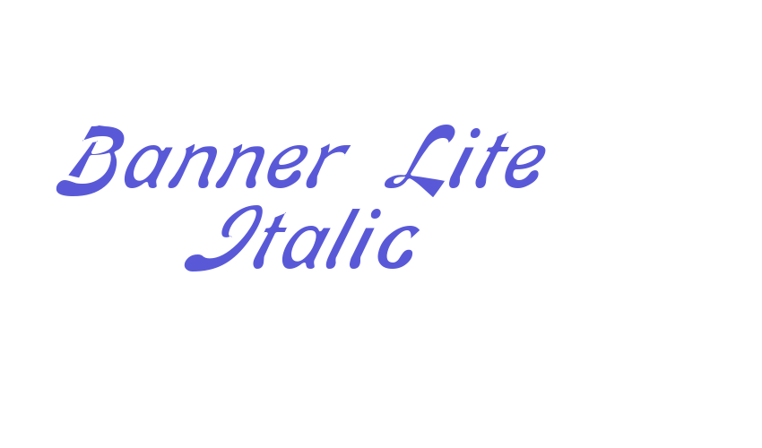 Banner Lite Italic Font