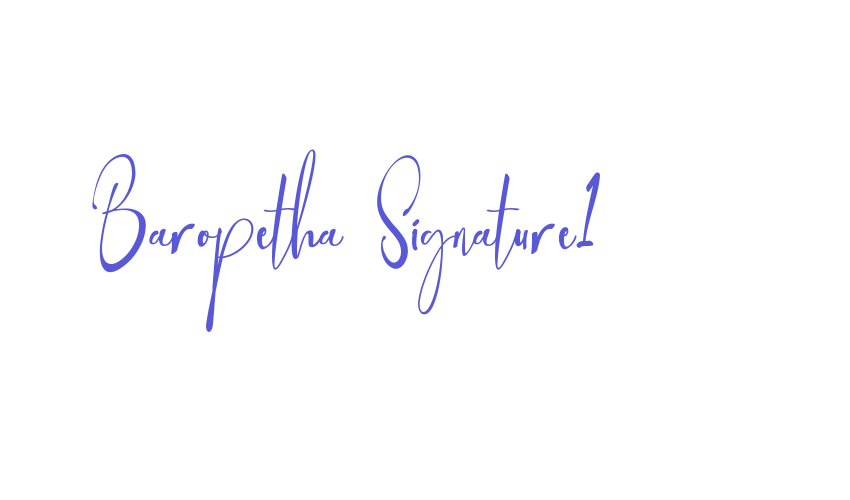 Baropetha Signature1 Font Download