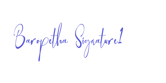 Baropetha Signature1 Font Download