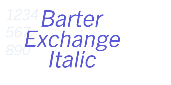 Barter Exchange Italic font free