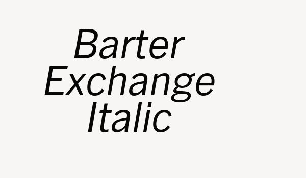 Barter Exchange Italic Font