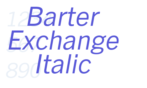 Barter Exchange Italic Font Download