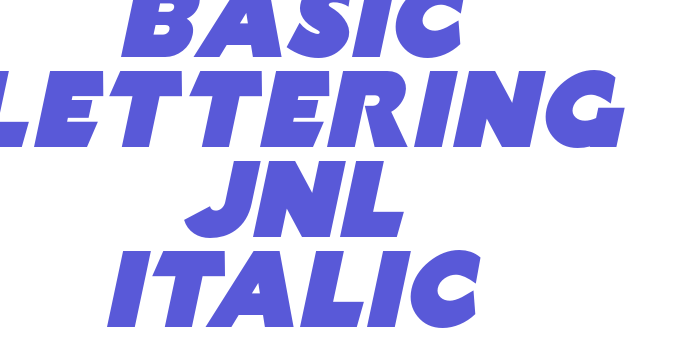 Basic Lettering JNL italic Font