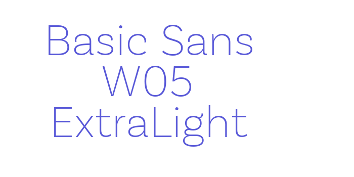 Basic Sans W05 ExtraLight Font Download