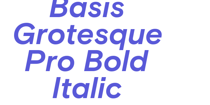 Basis Grotesque Pro Bold Italic Font