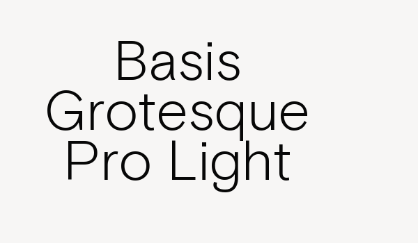 Basis Grotesque Pro Light Font