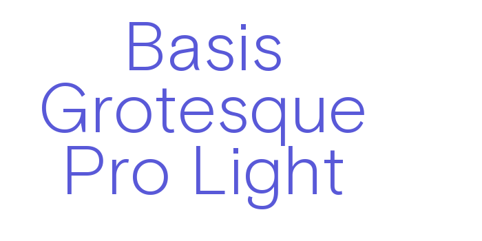 Basis Grotesque Pro Light Font