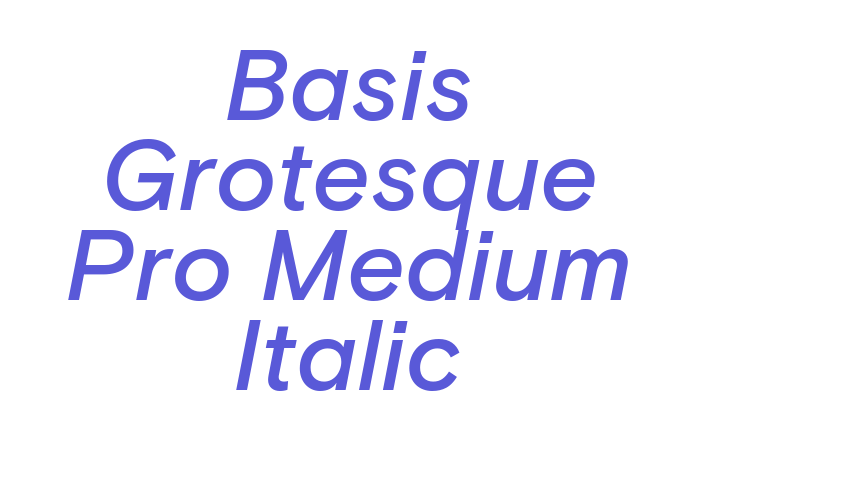 Basis Grotesque Pro Medium Italic Font Download