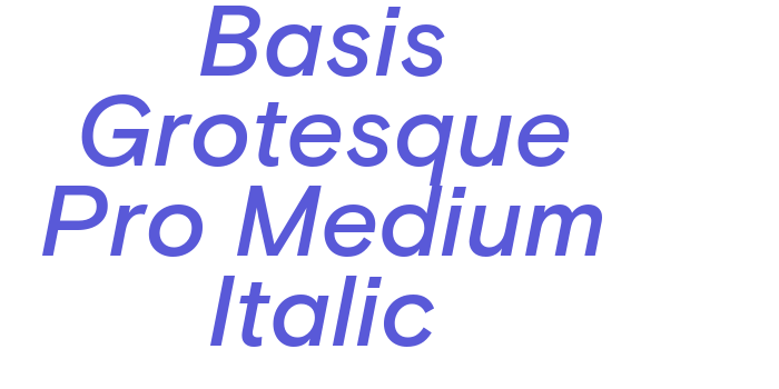 Basis Grotesque Pro Medium Italic Font Download