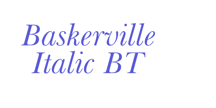 Baskerville Italic BT Font