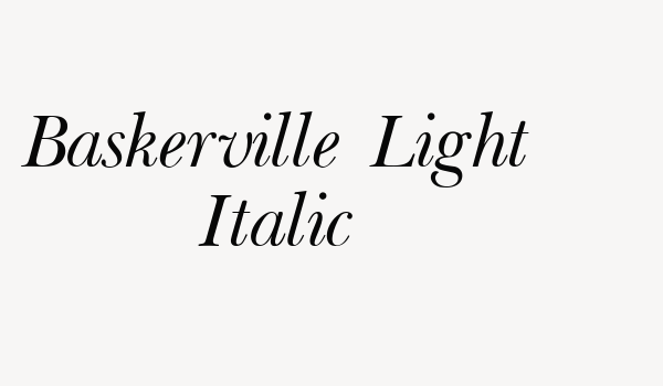 Baskerville Light Italic Font