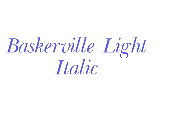 Baskerville Light Italic Font