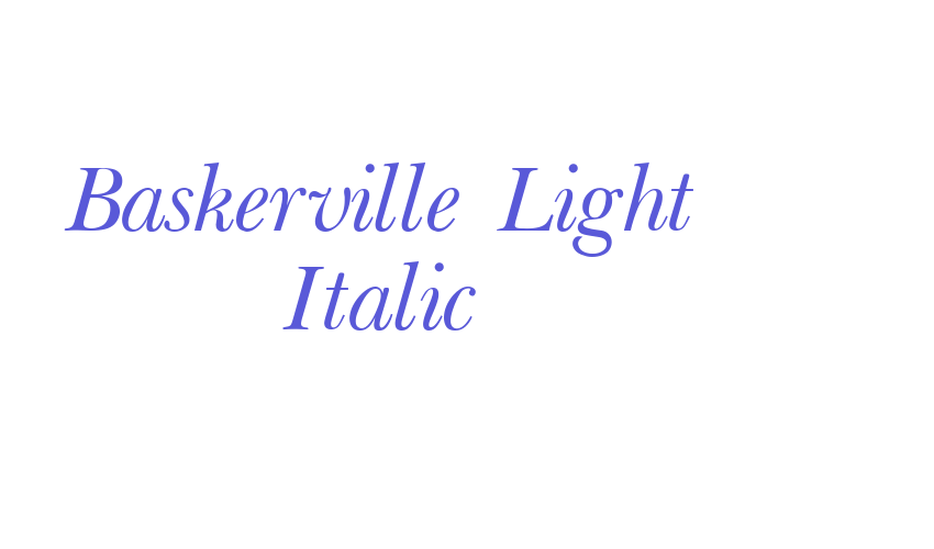 Baskerville Light Italic Font Download