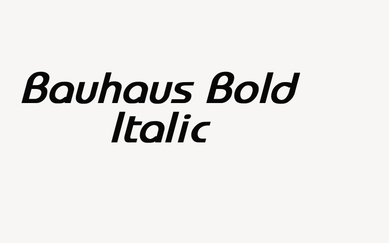 Bauhaus Bold Italic Font