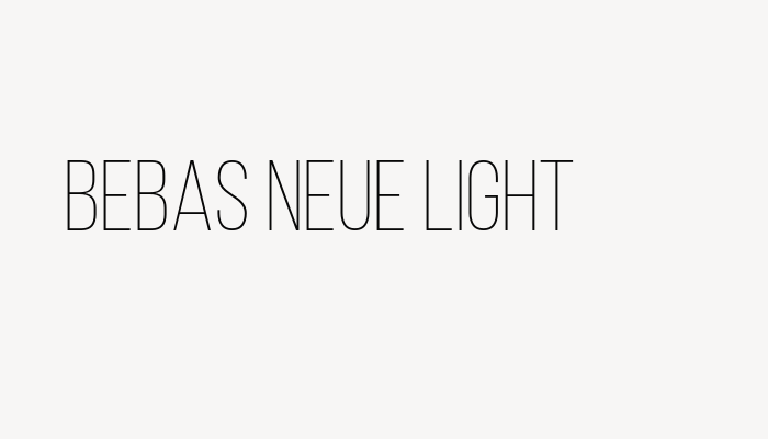 Bebas Neue Light font download