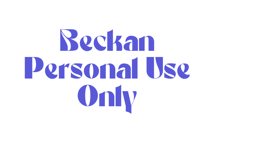 Beckan Personal Use Only Font