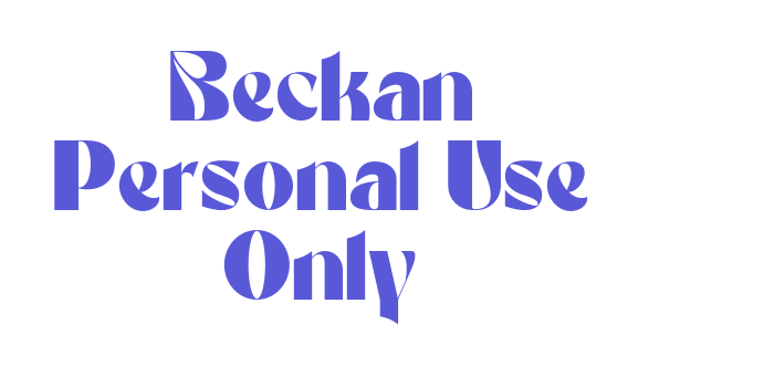 Beckan Personal Use Only Font Download