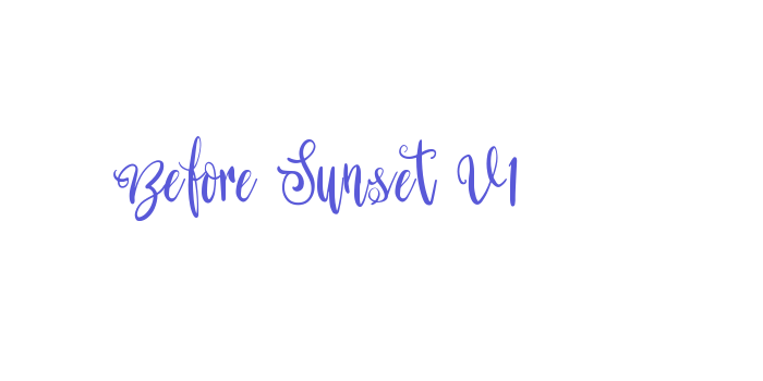 Before Sunset V1 Font Download