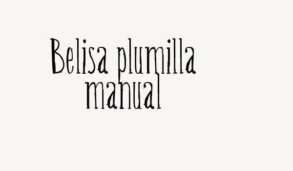 Belisa plumilla manual Font