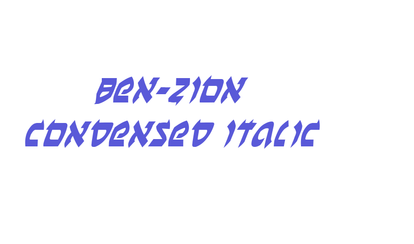 Ben-Zion Condensed Italic Font