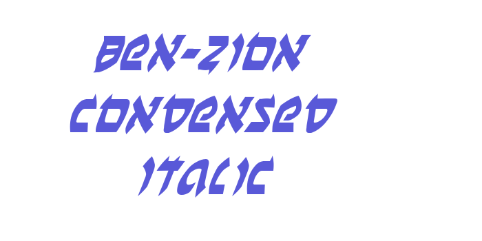 Ben-Zion Condensed Italic Font