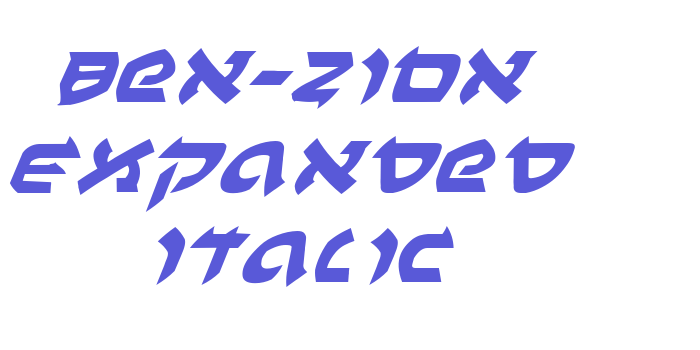 Ben-Zion Expanded Italic Font