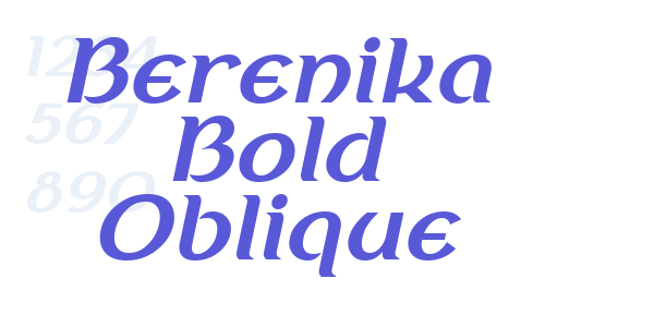 Berenika Bold Oblique font free