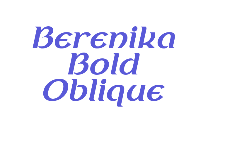 Berenika Bold Oblique Font Download