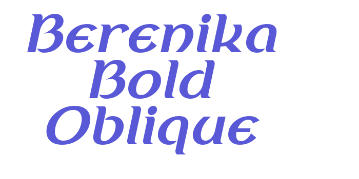 Berenika Bold Oblique Font