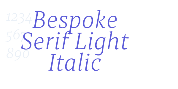 Bespoke Serif Light Italic font free