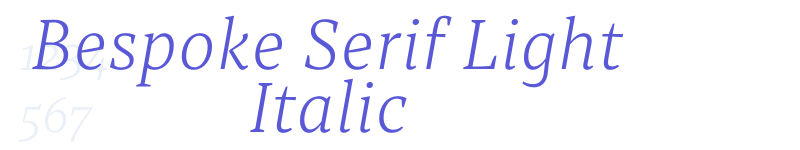 Bespoke Serif Light Italic-related font