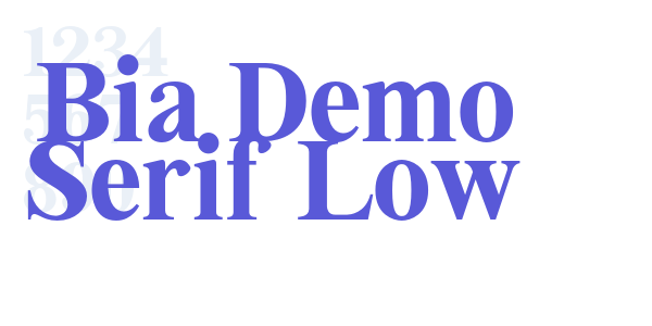 Bia Demo Serif Low font free