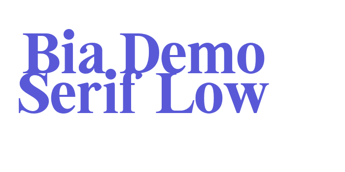 Bia Demo Serif Low Font Download