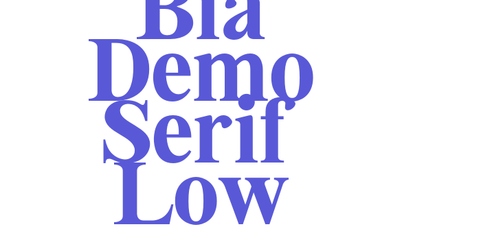 Bia Demo Serif Low Font