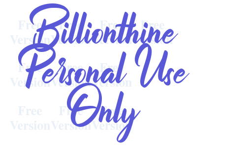 Billionthine Personal Use Only Font