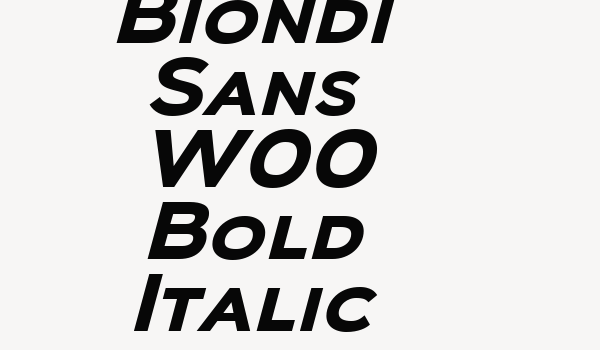 Biondi Sans W00 Bold Italic Font