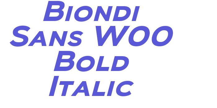 Biondi Sans W00 Bold Italic Font Download