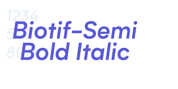 Biotif-Semi Bold Italic font free